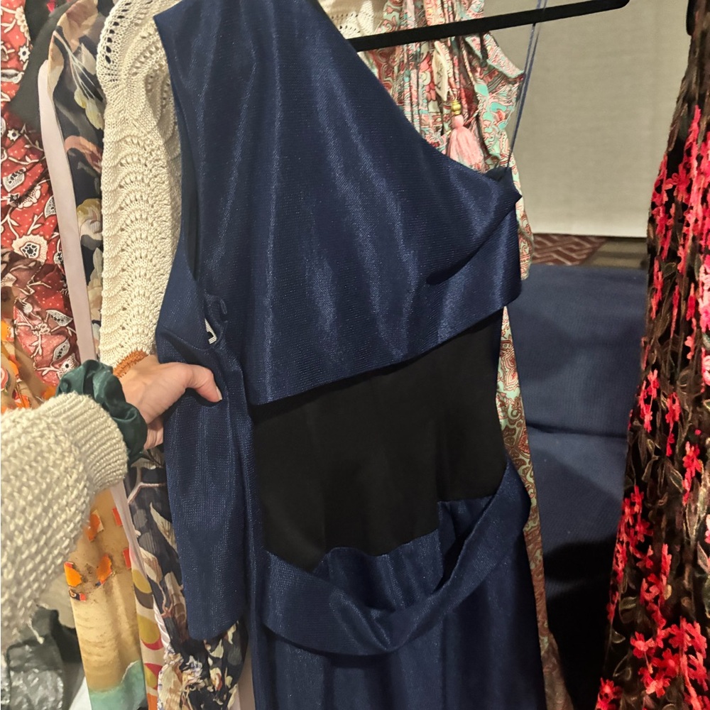 Balenciaga Navy and Black Asymmetrical Dress